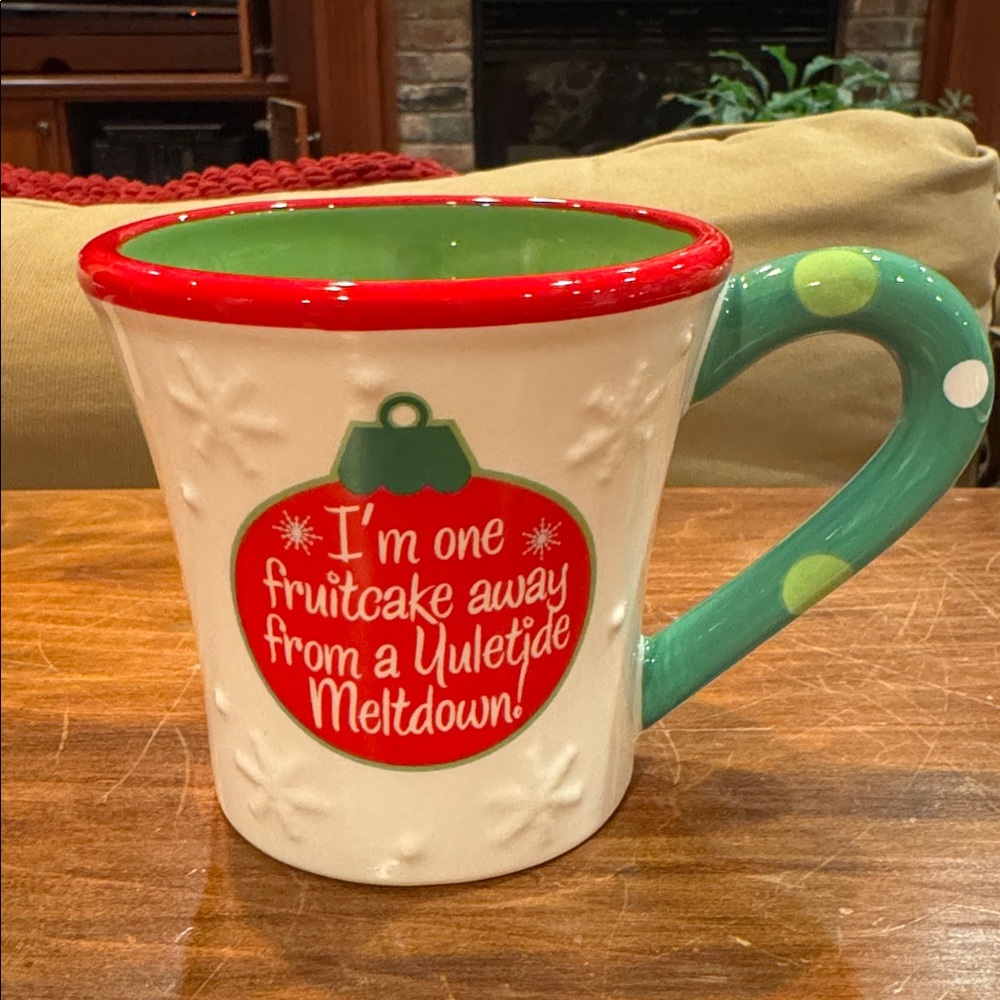 New Russ Berrie Mug Christmas I’m One Fruitcake Away From a Yuletide Meltdown